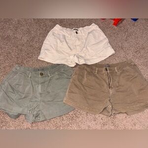 Maurices Women's Shorts Trio - White, Sage, Taupe